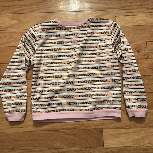 Tiny Whales | Striped “Have a Nice Day” Crewneck | Girls size 12/14 - Picture 3 of 4
